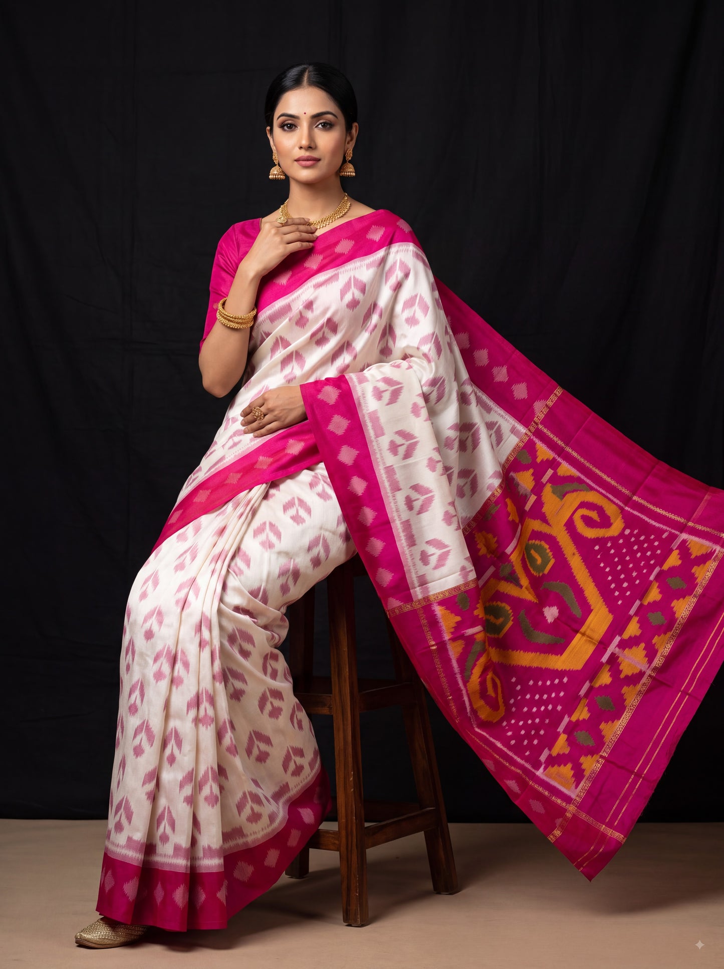 Pochampally Ikkat Pattu Silk Saree