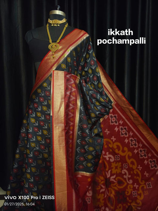 Pochampally Ikkat Premium Pattu Silk Saree